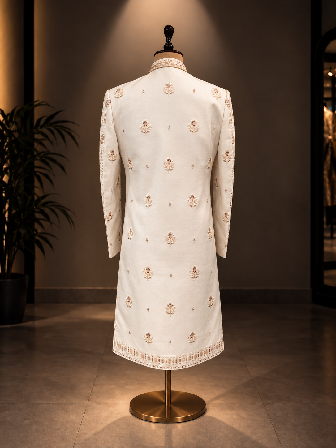TRADITIONAL SHERWANI WITH ALL OVER WORK